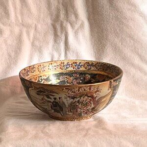 Vintage Royal Satsuma Hand-Painted Gold Gilt Bowl